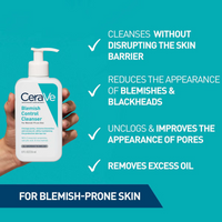 CeraVe Blemish Control Face Cleanser with 2% Salicylic Acid & Niacinamide for Blemish-Prone Skin 236ml