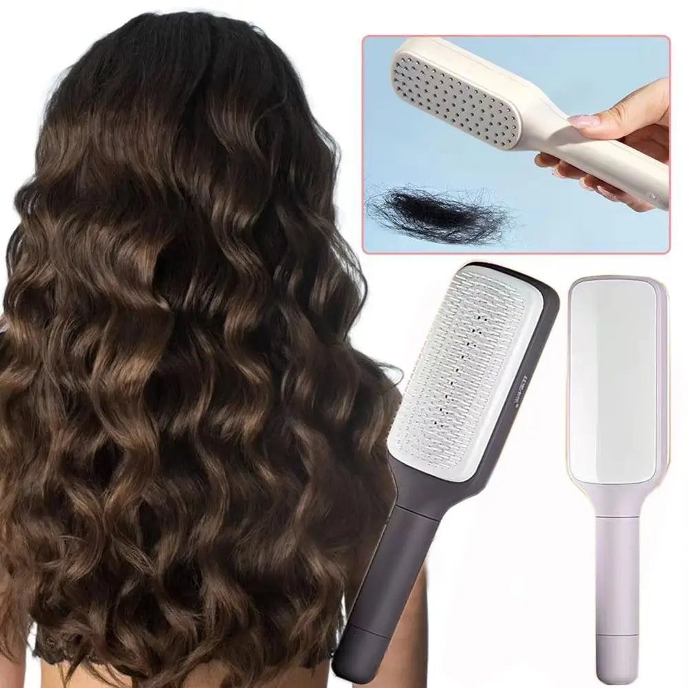 Self Cleaning Hair Brush One-key Cleaning Hair